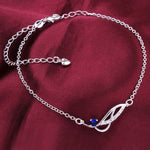 Blue zircon (silverplated 925) Enkelband - Piercings4you